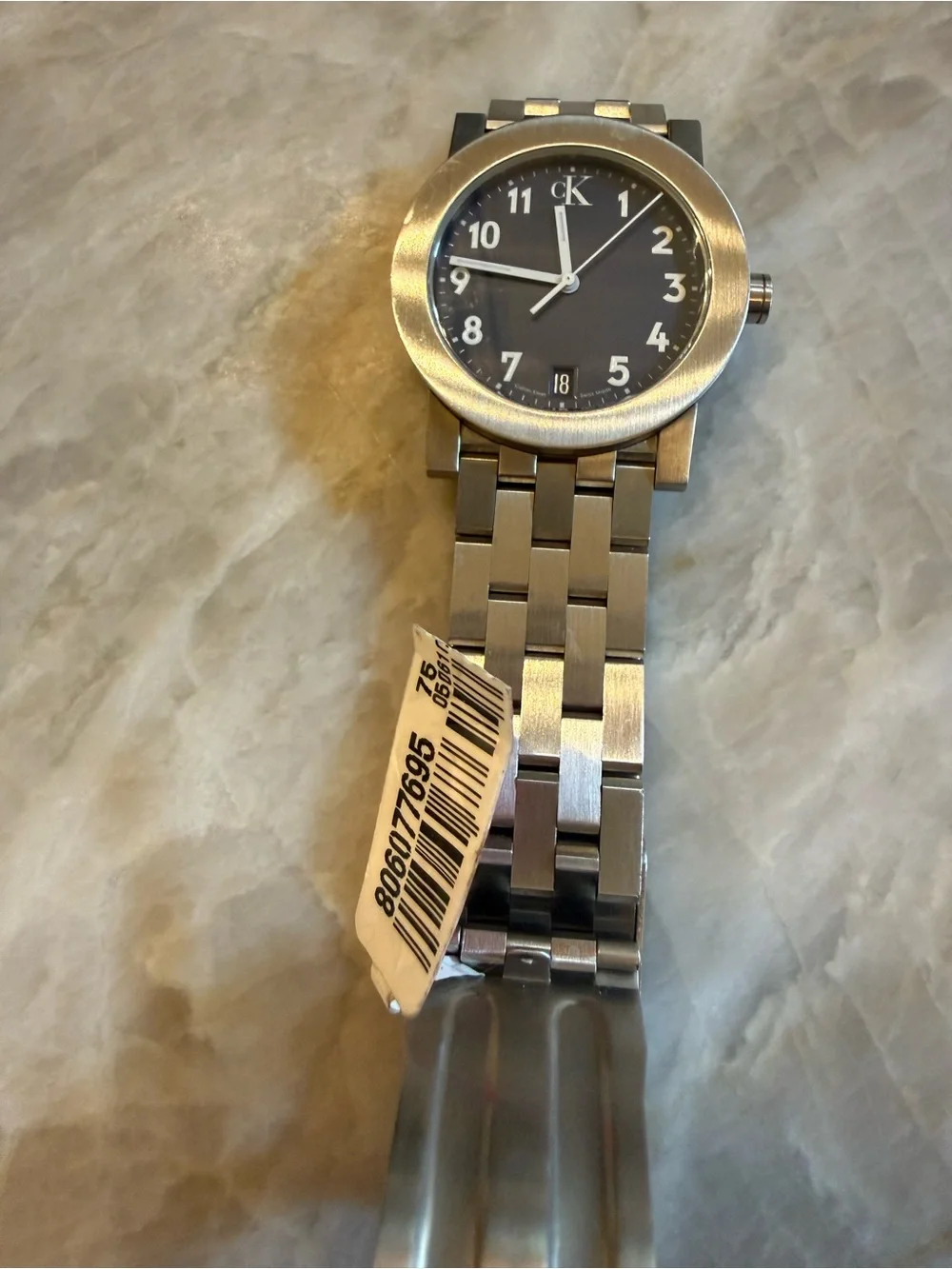 Calvin Klein Men's Matte Silver Watch with Black Dial